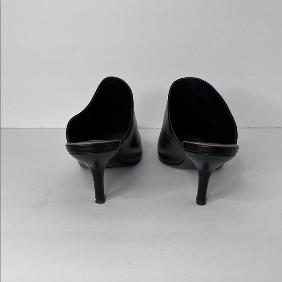 Diane Von Furstenberg Black Leather Pointed Toe Mules Sz 8 - Picture 4 of 7